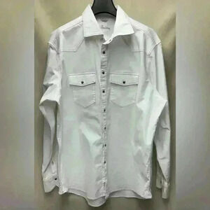 Stenstrom Slimline Fitted Twill Western Shirt White Size XXL